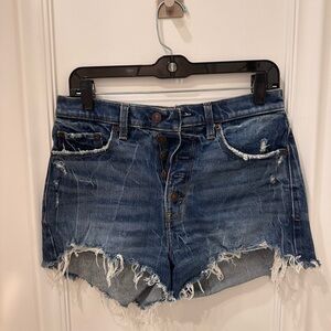 Abercrombie High Rise Mom Jean Shorts